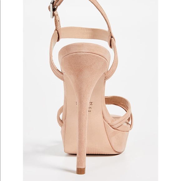 NEW • Schutz • Bogga Strap Suede Sandal Pumps Tan - Picture 3 of 9